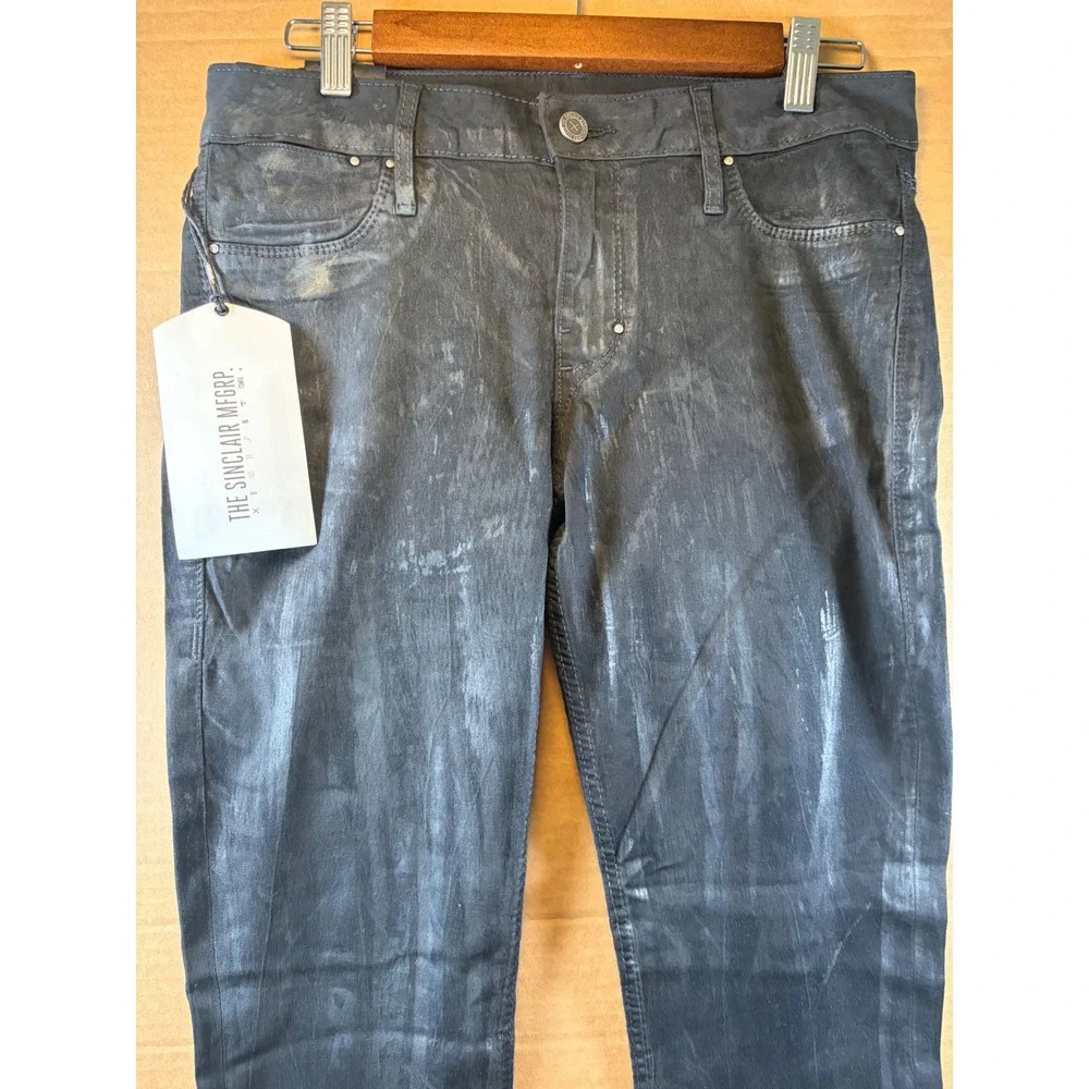 The Sinclair Mfg Co COE Denim Leggings Womens 30 Black Waxed Coated NWT